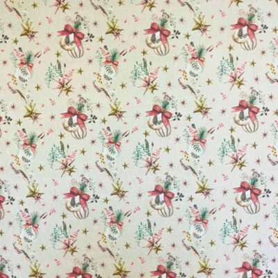 verhokangas, Joulupallo joulukukangas, vaaleanpunasävyinen